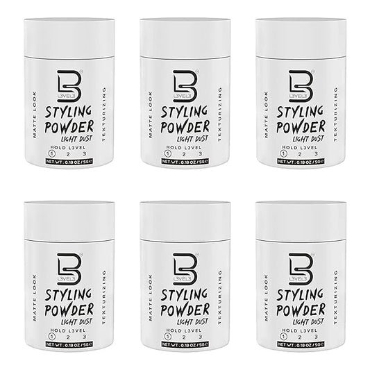 L3 Level 3 Travel Styling Powder - Small 0.18 oz for Travel - Natural Look Mens Powder - Sample Styling Powder (6, White)