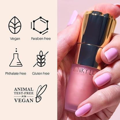 Winky Lux Cheeky Rose Liquid Highlighter, Gel Cream Highlighter with Blendable Buildable Pigment, Long-Lasting Weightless Finish, Pink Opal