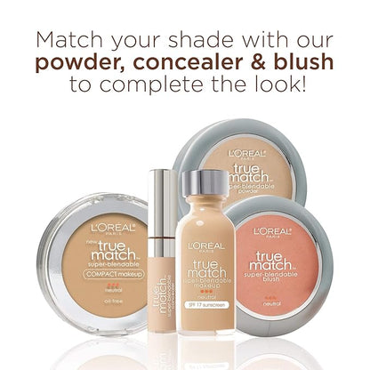 L'Oreal Paris Makeup True Match Super-Blendable Liquid Foundation, Alabaster C1, 1 Fl Oz,1 Count