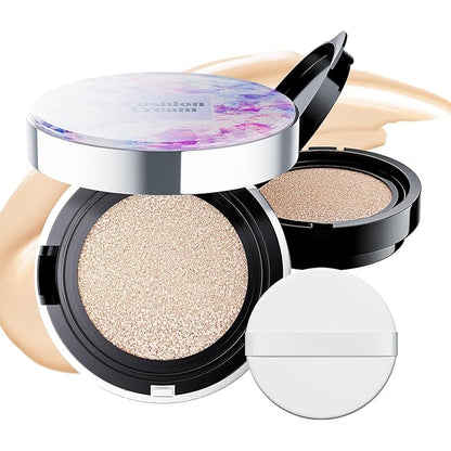 Mushroom Head Air Cushion CC Cream - BB Cream Foundation Makeup Moisturizing Concealer Long-Lasting, Cushion Foundation Full Coverage Self Adjusting (Ivory, 1 PCS)