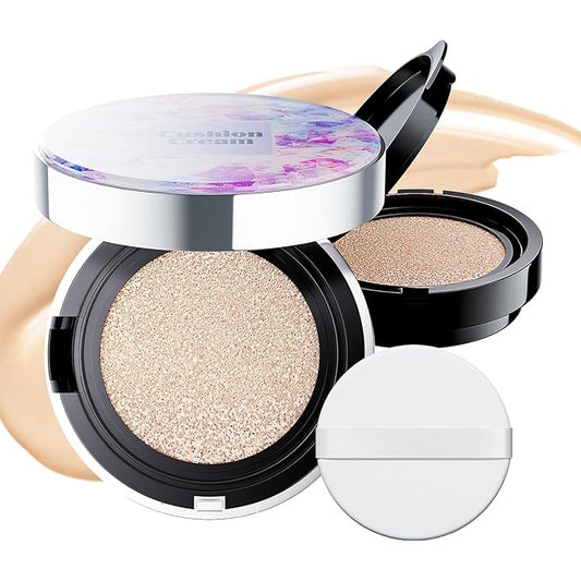 Mushroom Head Air Cushion CC Cream - BB Cream Foundation Makeup Moisturizing Concealer Long-Lasting, Cushion Foundation Full Coverage Self Adjusting (Ivory, 1 PCS)