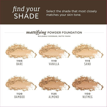 Burt’s Bees 100% Natural Origin Mattifying Powder Foundation, Bamboo, 0.3 Ounce, Packaging May Vary