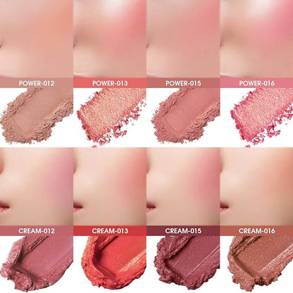 8 Colors Face Blush Palette, Matte Mineral Powder Bright Shimmer for Cheek and Eye Shadow Make-up, Contour and Highlight, Women Facial Makeup Plate