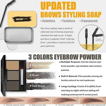 All in One Makeup Kit,Includes Naked Eyeshadow,Liquid Foundation,CC Cream,Lipstick Set,Mascara,Makeup Brush,Makeup Sponge,Eyebrow Powder,Eyebrow Soap,Eyeliner Stamp, Primer,Contour Stick,Cosmetic Bag