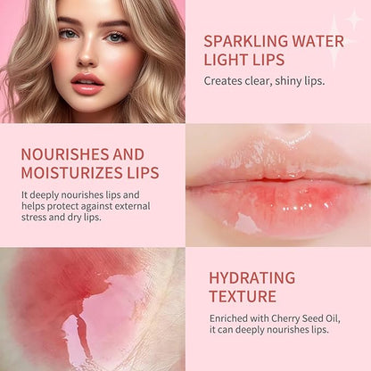 Hydrating Lip Glow Oil, Plumping Lip Gloss, Moisturizing Lip Gloss Lip Balm, Transparent Lip Oil, Non-Sticky Long Lasting Lip Gloss, Tinted Lip Balm for Lip Care,0.28 OZ (#007-Raspberry, 0.28 OZ)
