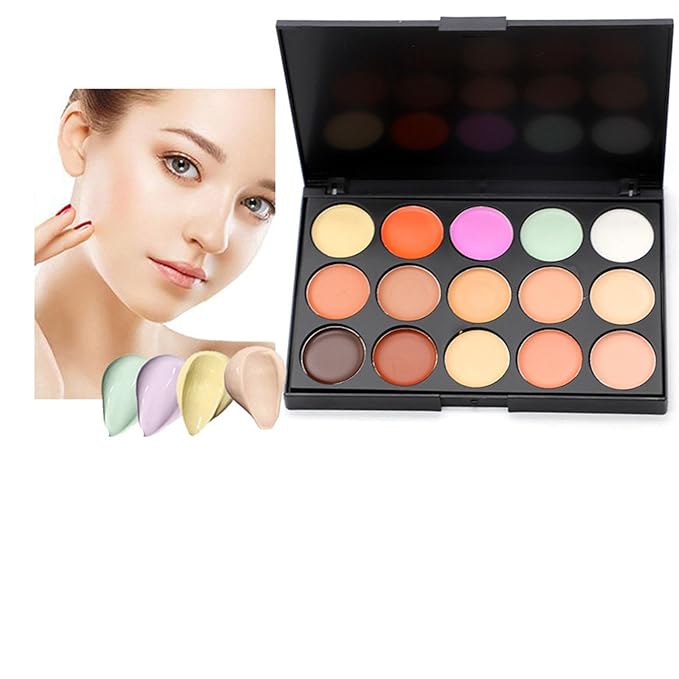15 Colors Cream Contour Face Concealer Palette, FantasyDay Long Lasting Full Hydrating Coverage Conceals Corrects Foundation Camouflage Makeup Gift Set for Correcting Dark Circles Acne Blemish #3