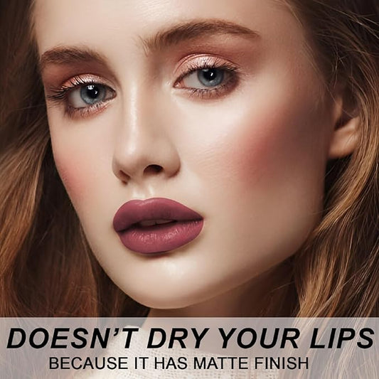 Matte Bullet Long Wear Lipstick - Vegan and Cruelty-Free - Smudge and Waterproof Matte Lipstick with Moisturizing Formula - All Day Comfort - (Ruby Noir #19)