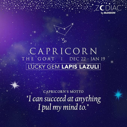 Blossom Lip Gloss Zodiac Sign Vanilla Scented Roll-On Lip Gloss, Moisturizing + Hydrating with Zodiac Crystals, Made in USA, 0.20oz, Capricorn