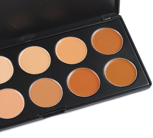 10 Colors Hydrating Cream Concealer Palette, Pure Vie Long Lasting Full Coverage Correcting Concealer Palette Foundation Camouflage Makeup Contour Kit for Conceals Corrects Dark Circles Acne Blemish