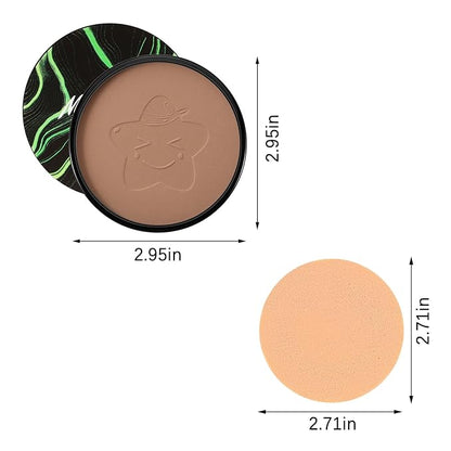 Oil Control Pressed Powder,Matte Setting Powder,Smooth Flawless Face Powder,Full Coverage,Waterproof Long Lasting,Lightweight Makeup Setting Foundation Compact Powder