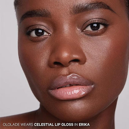 Kevyn Aucoin Celestial Lip Gloss, Erika (creamy semi-sheer pink): Light reflecting shine & sheer. Precision makeup artist applicator. Hydrating, non-stick formula. Multi-dimensional 3D plumping effect