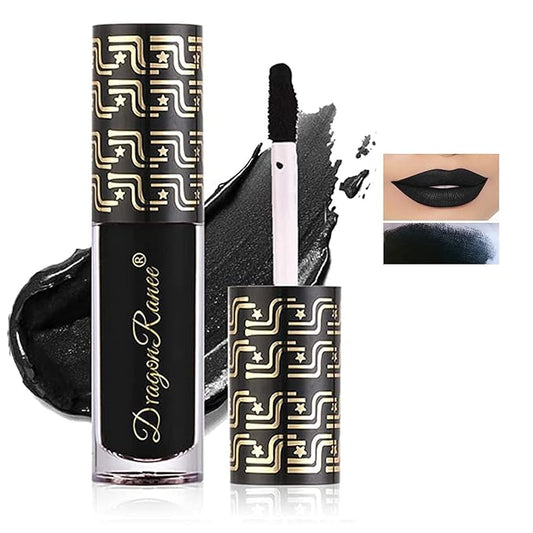 Halloween Dark Matte Liquid Lipstick for Women, Long Lasting Waterproof Lip Gloss, Face Body Painting, Vivid Vampire Lip Stain for Masquerade, Party Goth Makeup, Cosplay (#06 Black)