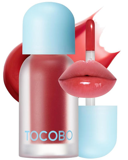 TOCOBO Juicy Berry Plumping Lip Oil 05 Rosy Girl – Korean Vegan Hydrating Lip Oil with Plant Oils for High Shine Gloss - Non Sticky Formula for All Skin Tones, 0.12 fl.oz.