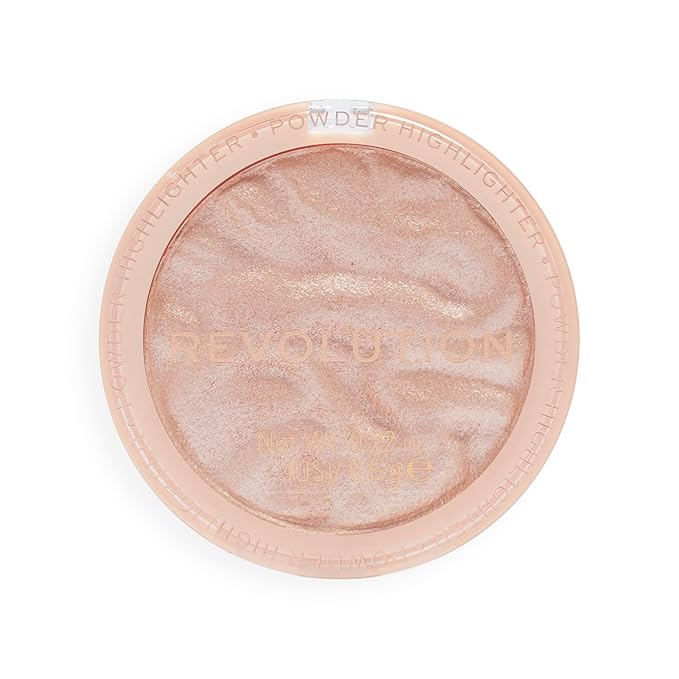 Revolution, Reloaded Pressed Powder Highlighter, Intensely Pigmented for a High Impact Dewy Finish, Just My Type, 0.22 Oz