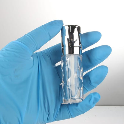 COSIDEA 16pcs Round 5ml 0.17oz silver Empty lip gloss tubes with wand prismatic Lipgloss tube containers for lip oil packing