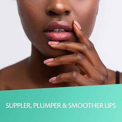 Collagen Lip Plumper Clinically Proven Lip Enhancer for Fuller Softer Lips Increased Elasticity Reduce Fine Lines Hydrating Plump Gloss Lipstick Primer 4 ml (Teal) by M3 Naturals