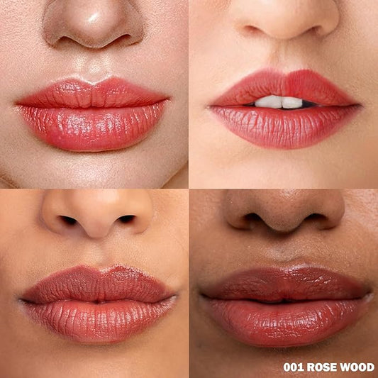 Peel Off Lip Stain - Long Lasting, Transfer Proof and Waterproof Tattoo Lip Tint, Matte Finish Lip Stain Peel Off, Infused with Vitamin E & Algin & Hydroxyacetophenone, #001 Rose Wood