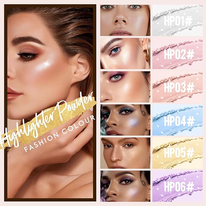 VIOLA HOUSE Highlighter Powder Stick, High Gloss Face Powder Stick,Shimmer Glitter Patting Powder for Festival Party Makeup Face, Hand, Body, Arms,Collarbones. 7g/0.25oz (Yellow)