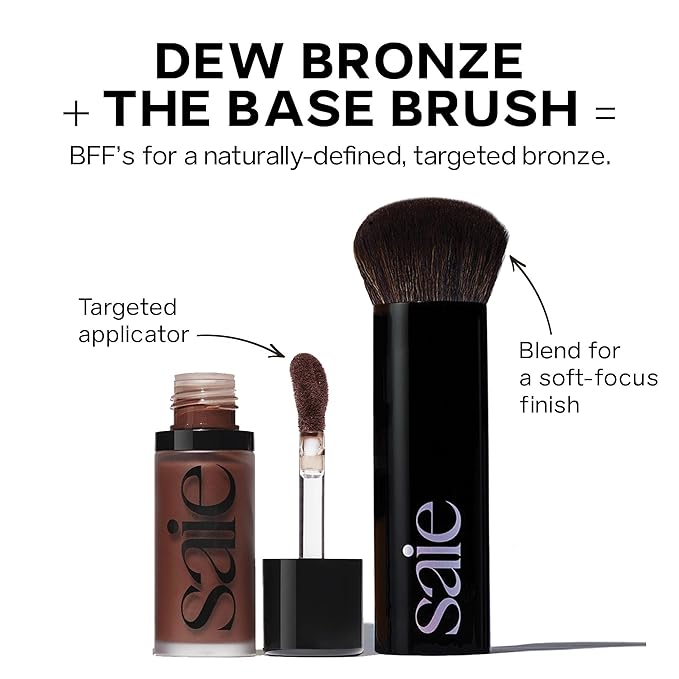 Saie Dew Bronze - Hydrating Liquid Bronzer Stick For a Sun Kissed Glow - Liquid Contour Stick Infused with Nourishing Skin Care Ingredients - Sculpted Face Makeup Essential - Swim (0.4 oz)