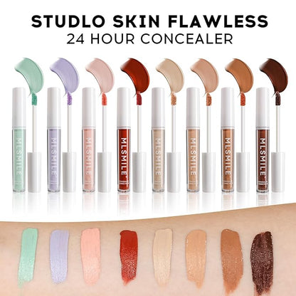 Color Liquid Conceal Contour Foundation, Waterproof 8 Colors Cream Lightweight Liquid Concealer Contour Makeup for Concealing Blemishes, Brighten Dark Circles, Improves Uneven Skin Tone, 08
