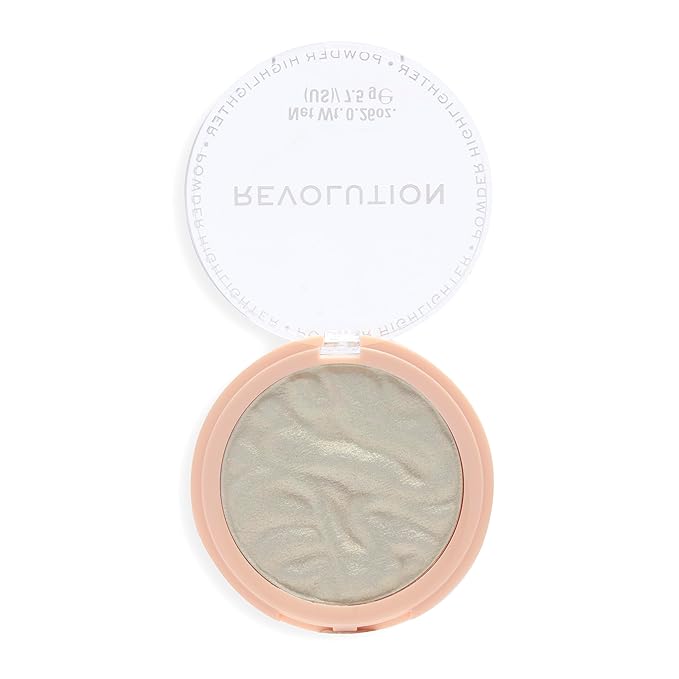 Revolution, Reloaded Pressed Powder Highlighter, Intensely Pigmented for a High Impact Dewy Finish, Golden Lights, 0.22 Oz