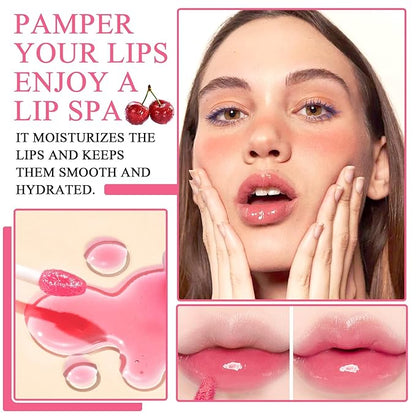 2Pcs Hydrating Lip Oil, Plumping Lip Gloss,Glossy Refreshing Long Lasting Moisturizing Tinted Lip Glow Oil for Lip Care,Hydrating No-Sticky Lip Stain Balm for Women