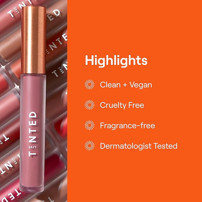 Live Tinted Huelip Liquid Lip Crème - Weightless, Long-Lasting Liquid Lip with Hyaluronic Acid and Jojoba Oil For a Soft, Comfortable, Moisturized Finish - 0.09 fl oz - Brick Red