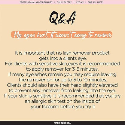 Eyelash Extension Remover Cream - 15gm, No Eyelids Burning/Irritation, Formaldehyde-Free, Unscented