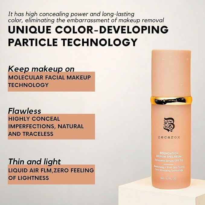 4 in 1 Foundation Liquid,4 in 1 Cosmetics Foundation Liquid with SPF 50,Medium Coverage,Longwearing & Waterproof, Hydrating Color Changing Spectrum Achieve Flawless Skin (1PCS)