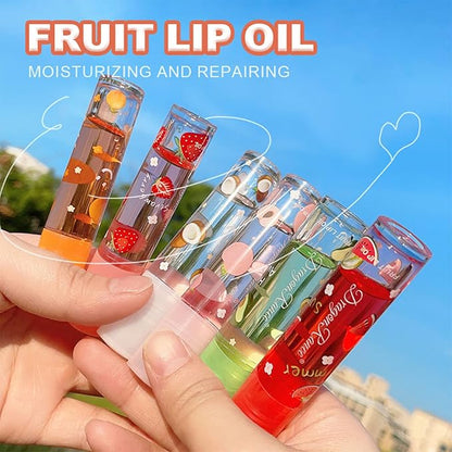 Moisturizing Lip Oil Set - 6 Pcs Roll-on Fresh Glaze, Transparent Colorless Lotion for Hydrating and Care (#4)