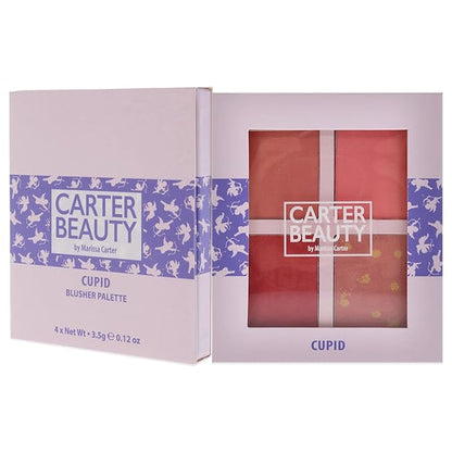 Carter Beauty Mini Blusher Palette | Long Lasting Makeup | Shimmer & Matte Shades (Cupid)