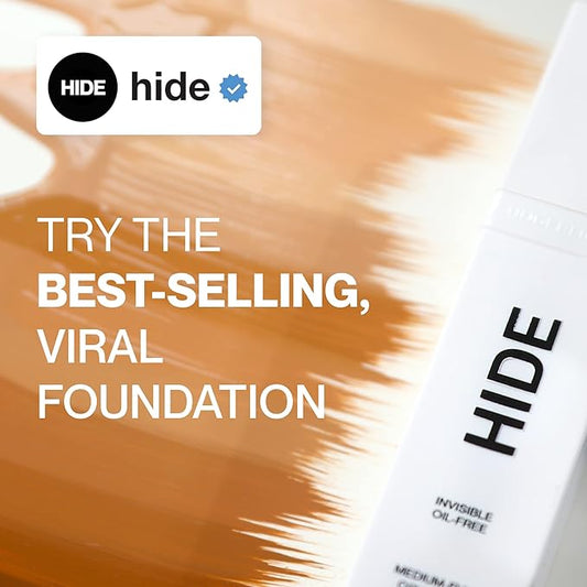 HIDE PREMIUM Liquid Foundation, Multi-Use Waterproof Foundation, Medium/Full Coverage Foundation, Shades for All Skin Types (See Shade Finder), Nude, 1 fl oz