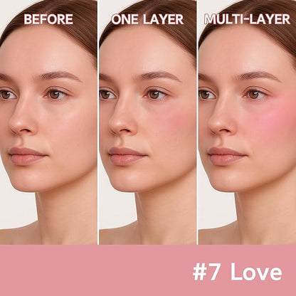 FV Liquid Blush Matte, Long Lasting Buildable Cream Blush with High-Pigment Color, Weightless Blendable Flush for Natural Finish (Love)