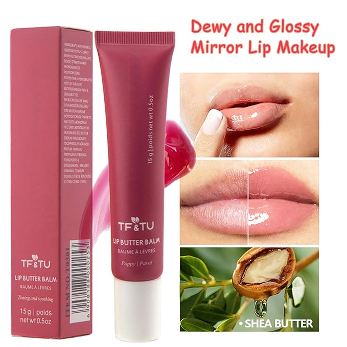 6 Colors Hydrating Lip Gloss Lip Oil, Moisturizing Lip Balm Non-Sticky Tinted Lip Oil, Glossy Lip Gloss, Long Lasting Lipgloss Plumping Jelly Liquid Lipstick