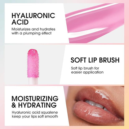 Jolilab Lip Gloss Glossy Blam Silky Texture Fruit Flavoured For Lip Glossy Liquid Lipstick Long Lasting Taste Waterproof Moisturizing Hydrating Lip Glow Oil Lip Make-up for for Women and Girls