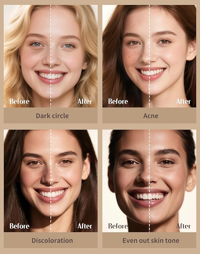 Tinted Moisture Foundation Balm, All-Day Wear Full Coverage Foundation, Hydrating & Weightless, Sweatproof & Humidity-Resistant, Buildable Natural Finish, Vegan Korean Makeup