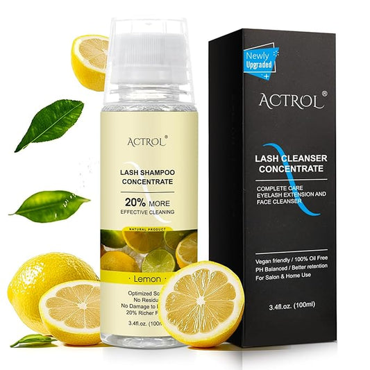 Eyelash Shampoo Concentrate 100ml Lash Cleanser Concentrate Lash Wash Concentrate Upgrade Shampoo for Lashes DIY Eyelash Extensions Shampoo Lemon