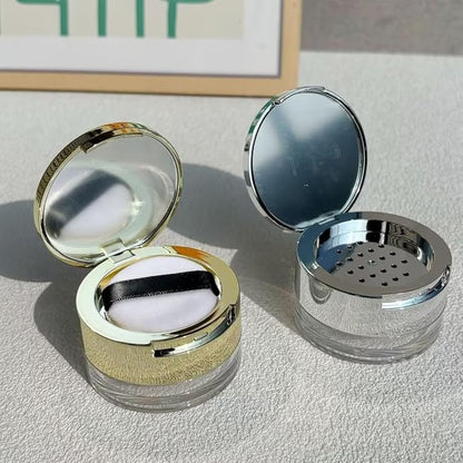 8 Gram Empty Makeup Powder Container with Puff Mini Loose Powder Compact Case Plastic Face Powder Box Refillable Bottle Cosmetic Jars, Makeup Tools Accessories
