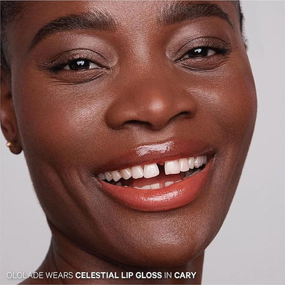 Kevyn Aucoin Celestial Lip Gloss, Cary (iridescent sheer red): Light reflecting shine & sheer. Precision makeup artist applicator. Hydrating, non-stick formula. Multi-dimensional 3D plumping effect.