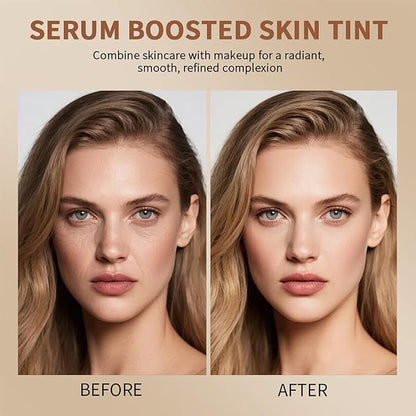 Foundation Stick Beauty Balm Serum Boosted Skin Tint, Solid Tinted Moisturizer Serum Contour Stick Foundation Skin Tint for Women, Natural Finish Makeup (6#)