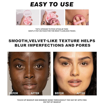 Matte Concealer Makeup Setting Powder with Puff, Three-Dimensional Contouring, Natural, Lightweight, Waterproof, Oil-Controlling, Non-Stuck Matte Concealer Powder