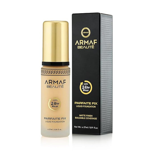 Armaf Beauté Parfaite Fix Liquid Foundation Makeup - Water Resistant, Lasts Up To 24 Hours | Natural, 27 ml/0.91 fl.oz