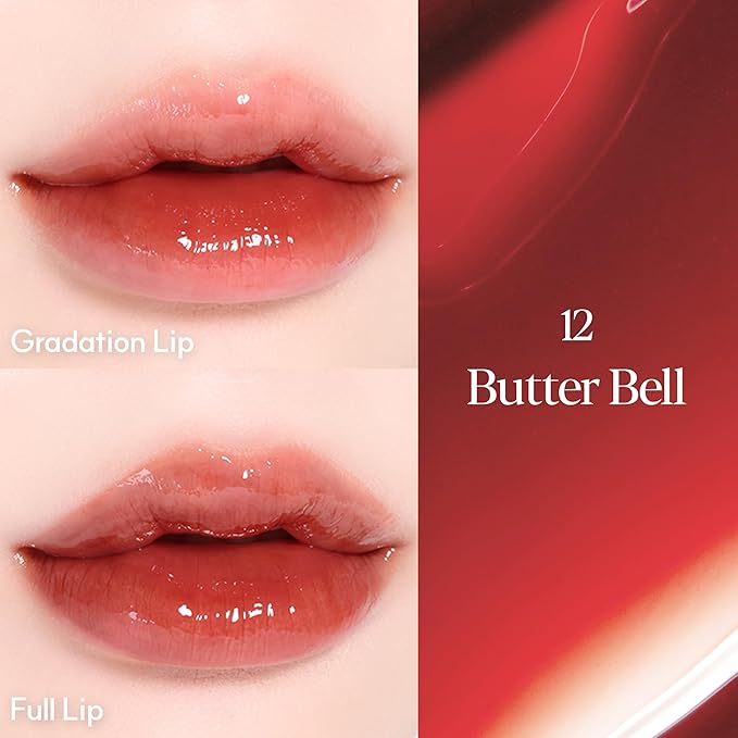 Espoir Couture Lip Tint Glaze #12 Butter Bell 0.19oz | Volumizes & High-Shine Lip Plumper | Long-Lasting Vibrant Color | Thickening radiance Lip Stain | Tinted Lip Moisturizer | Korean Lip Makeup