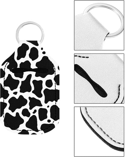Suobstales 3Pcs Travel Bottles Keychain Holder Set,Travel Bottle Sleeves+Neoprene Chapstick Holders+Lanyard Keychain