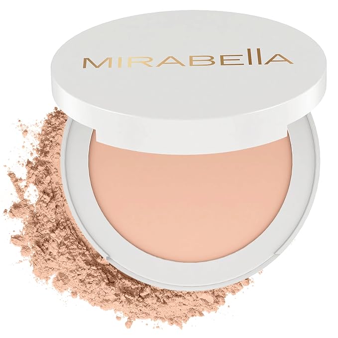 Mirabella Invincible All-in-One Foundation & Setting Powder - Buildable Mineral Blurring Powder Foundation for All Skin Types - HD Matte Finish - Light L8