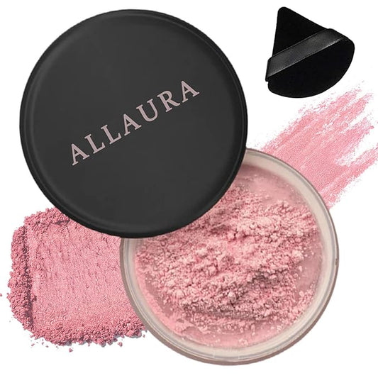 AlluraBeauty Blurring Powder, Pink Blurring Setting Powder by Allura, Oil Control Blurring Powder, 24H Long-Lasting, Creates Soft Focus Effect, Lightweight Pink Setting Powder for All Skin Tones