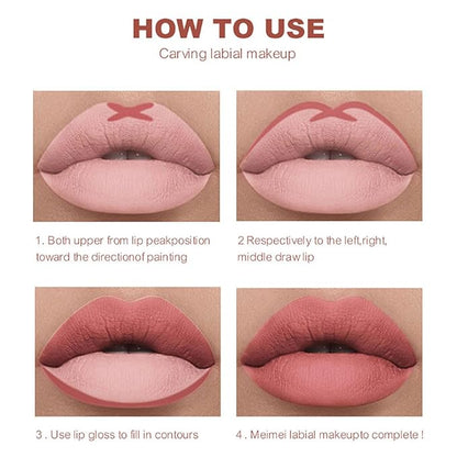 Dulele Lip Liner Pencil Set, 12 PCS Slim Matte Lipliner Pencil, High Pigmented Creamy Nude Lipstick Brown Lip Pencil Natural Lip Makeup