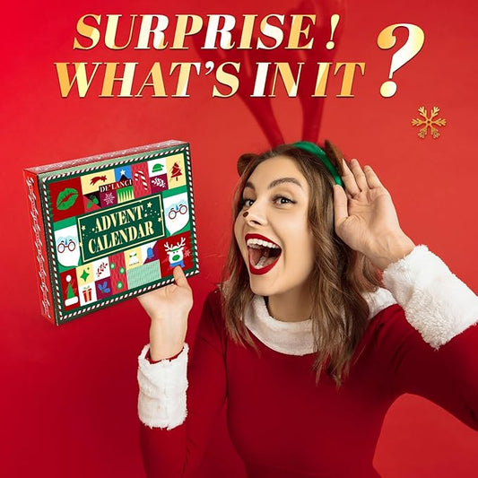 Makeup Advent Calendar 2024, DE'LANCI Christmas Surprise Makeup Gift Kit for Women,12 Days Christmas Countdown Calendar Beauty Box for Teens Girls, Xmas Cosmetic Starter Mystery Box, Cruelty Free
