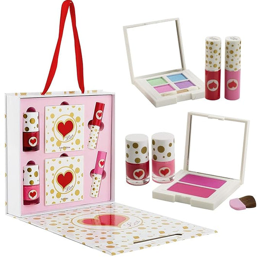 Toysical Makeup Kit for Teens - “LOVE” Makeup Gift Set for Young Teens, Girls or Women - Includes Eyeshadow Palette, Lip glosses, Blushes, Nail Polishes - Full Starter Kit for Beginners