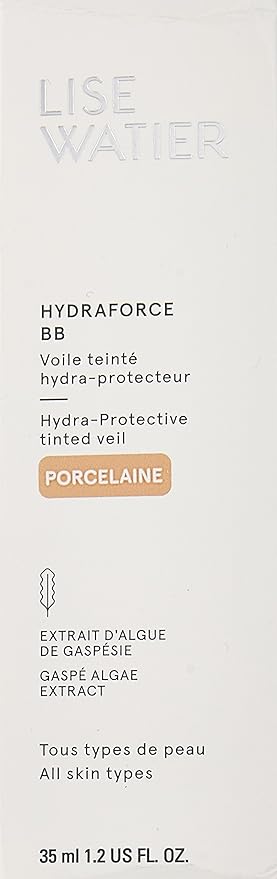 Watier HydraForce BB Hydra-Protective Tinted Veil, Porcelaine/Porcelain, BB Cream Tinted Moisturizer, Light Coverage, Healthy-Looking Glow, Even Complexion, All Skin Types, 36 mL